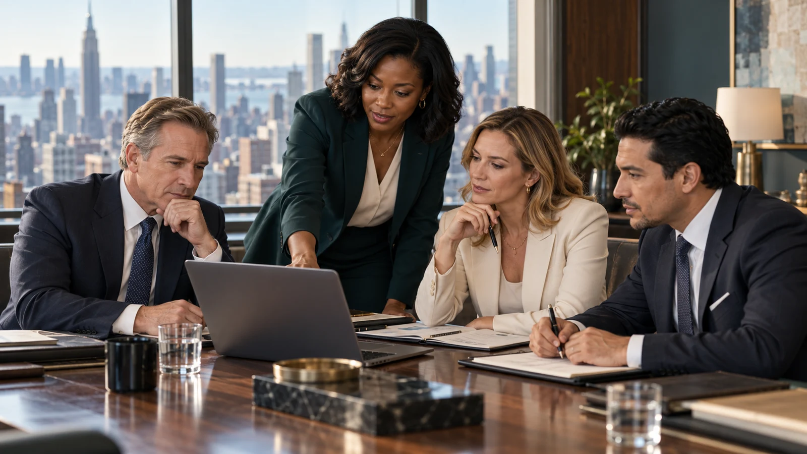 Illustrative American business team